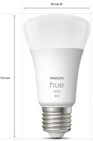 KÉSZLET 4x LED Dimmelhető izzó Philips Hue WHITE A60 E27/9W/230V 2700K