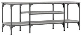 szürke sonoma színű szerelt fa és vas TV-szekrény 121x35x45 cm