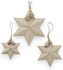 Carmea 3 db-os karácsonyi függődísz készlet paulownia fából - Boltze