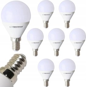 8x Izzók Led Izzó G45 E14 6W 580LM 3000K Szín Fehér Meleg 270° Golyó