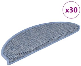 30 db kék lépcsőszőnyegek öntapadós szizál kinézetű 56x17x3 cm