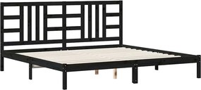 vidaXL fekete tömör fa ágykeret 200 x 200 cm