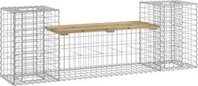 vidaXL tömör impregnált fenyőfa gabion kerti pad 183x41x60,5 cm
