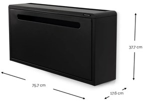 Fekete fém billenő ajtós függő cipőtartó Sportiva – Spinder Design