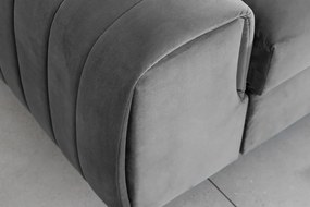 Világosszürke bársony kinyitható kanapé 261 cm Laurence – ELTAP