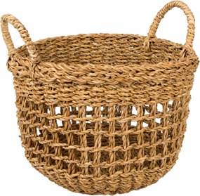 Kerek tengerifű kosár fogantyúval barna CON-2381A.M