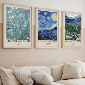 Huhu269 keretezett MDF falikép, 50 x 70 cm, 3 db-os szett