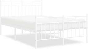 vidaXL fehér fém ágykeret fej- és lábtámlával 120x200 cm