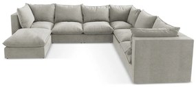 Világosszürke sarokkanapé (jobb oldali-U alakú) Manao – Makamii