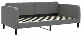 sötétszürke kihúzható szövet heverő matracokkal 100 x 200 cm