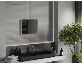 Mexen Loft, téglalap alakú fürdőszobai tükör 50 x 40 cm, keret színe arany fényes, 9852-050-040-000-50