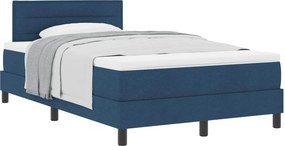 vidaXL Boxrugós ágy matracmal fejtámlával Kék 120 x 190 cm szövet
