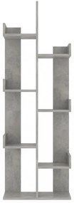 betonszürke szerelt fa könyvszekrény 48 x 25,5 x 140 cm