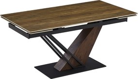 Kihúzható kerámia étkezőasztal 160–220 cm méretben, sötétbarna/fekete színben REX