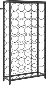 vidaXL fekete kovácsoltvas bortartó 45 palackhoz 54 x 18 x 100 cm