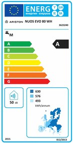 ARISTON NUOS EVO 80 A+ WH hőszivattyús vízmelegítő, 1,2kW 3629056