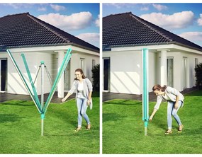 Ezüstszínű kerti ruhaszárító 60 m Linomatic 600 Deluxe Cover – LEIFHEIT