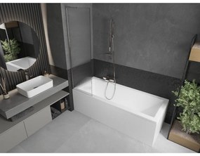 Mexen Next L, 1 szárnyú kádparaván 50 x 150 cm, 6 mm-es üveg bordás mintával, króm profil, 895-050-000-03-09-01