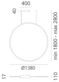 Artemide 1994230APP - LED dimmelhető csillár zsinóron DISCOVERY LED/84W/230V fekete