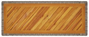 szürke polyrattan falapos kerti asztal 100x40x75 cm