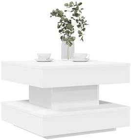 Fehér dohányzóasztal 360 fokban forgatható 50x50x34,5 cm