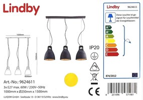 Lindby - Csillár zsinóron IBU 3xE27/60W/230V