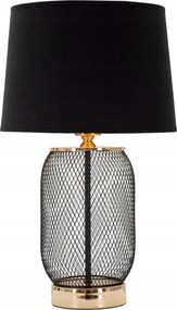 Asztali Lámpa Fém Áttört fekete lámpabúra arany kiegészítők a Nappaliba
