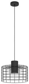 Eglo 43627 - Csillár zsinóron MILLIGAN 1xE27/40W/230V átm. 38 cm fekete