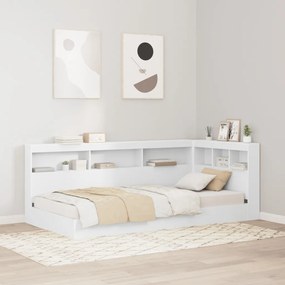 Könyvespolcos ágy Fehér 90x190 cm Munkalap