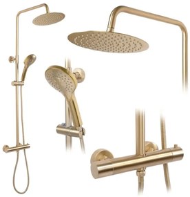 REA-P6602 - VINCENT termosztátos zuhanyszett, szálcsiszolt arany