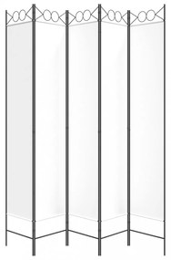 fehér 5 paneles paraván 200x220 cm szövet