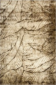 140x190 cm Puha Nappali Szőnyeg Barna Bézs Levelek