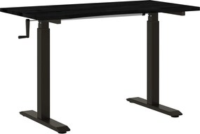 vidaXL Asztal tárolóval Fekete és Sötétbarna 120 x 60 cm Tömör Tölgyfa
