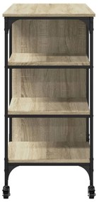 sonoma tölgy színű szerelt fa zsúrkocsi 100 x 45 x 89,5 cm