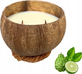 Kókusz illatgyertya KM12R Bergamott, Lime HandMade Fa Kanóc