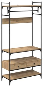 Ruhásszekrény fiókkal kézműves tölgy 89 x 39 x 184.5 cm Faanyag