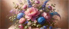Kép - Asztal tele virágokkal (120x50 cm)