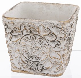Kaspó cement arany, szürke 15x18,5x18,5 cm