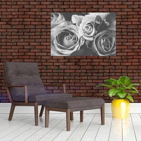 Kép - Rózsa, fekete-fehér (90x60 cm)