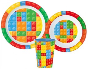 Bricks, Lego mintázatú étkészlet, micro műanyag szett