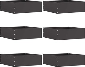 vidaXL Fűszegélyezés 6 pcs Fekete 40 x 40 x 13 cm Acél
