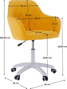 Irodai szék, szövet sárga/fehér, SANTY