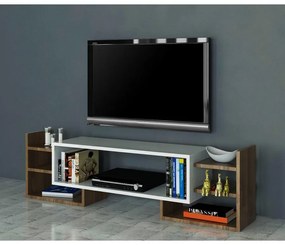 TV szekrény Sema - White, Walnut