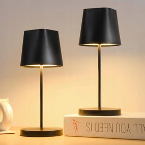 Led asztali lámpa vezeték nélküli érintőképernyős fekete 2 db