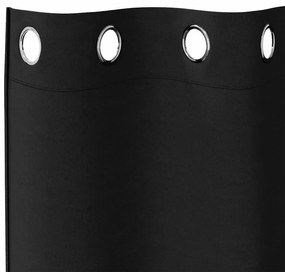 Függönyök függönyökkel 2 pcs Fekete 140x140cm Poliészter