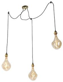 Arany függőlámpa 3-lámpás, LED-del, arany, fényerőszabályozóval - Cava Luxe