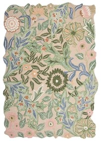 Zöld kézi szövésű gyapjú szőnyeg 200x290 cm Bryony Shaped Floral – Flair Rugs