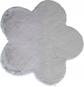 Plüss világosszürke rabbit szőnyeg, nyuszi szőrme ,virág 110cm