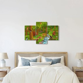 Gyermek kép állatokkal (90x60 cm)
