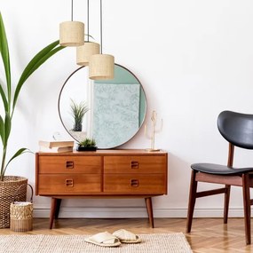 Csillár zsinóron RATTAN 3xE27/60W/230V rattan